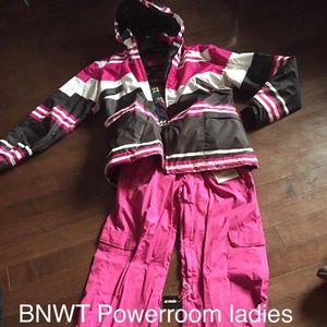 Ladies powderroom brand snowsuit pants L, coat XL